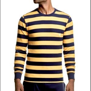 Polo Ralph Lauren Waffle Knit Shirt Men's Sz 2XL Thermal Striped Sleepwear